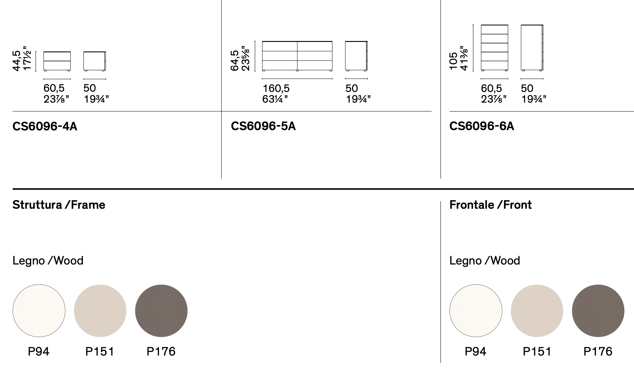 calligaris-universal dimensions