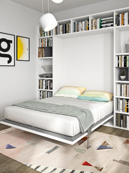 wall bed with shelves