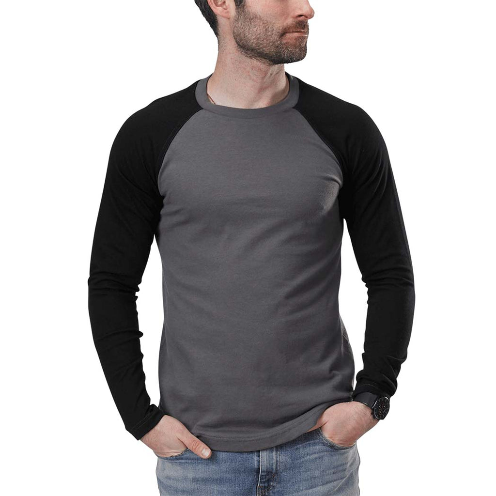 Regular Baseball Raglan Short Sleeve T-Shirt Black-Grey