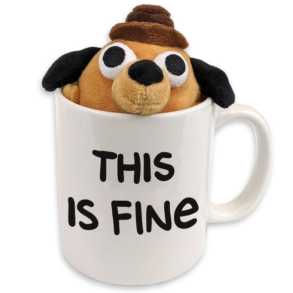 ThisFine This Is Fine mug,funy Mug Travel Coffee Mug for Men Women 11 Ounce Ceramic Tea Cup,funy Inspirational Gifts Black