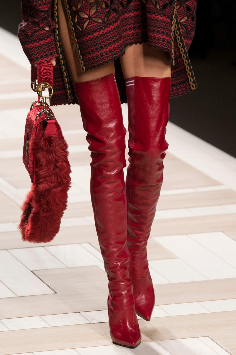 fendi rockoko boots red