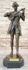 Sculpture of Wolfgang Amadeus Mozart playing violin