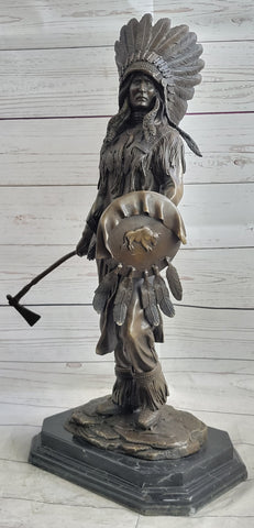 Appeal to the Great Spirit Sioux Chief Indian Bronze Statue by Mario Nick Figurine