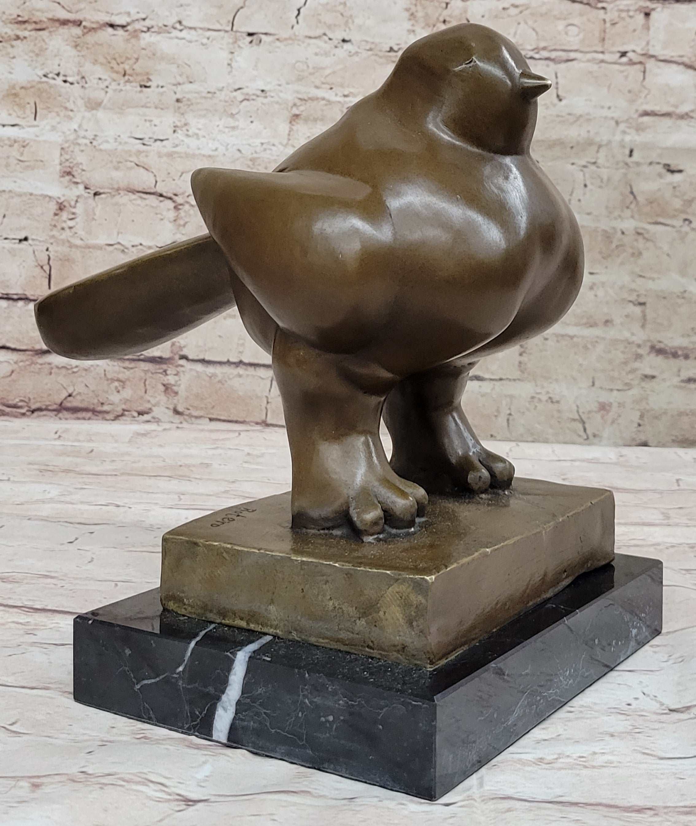 BIRD by Fernando Bronze Pigeon Dove Statue Marble Bas – Bronzhaus