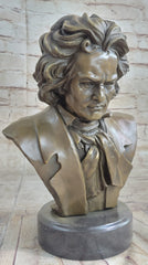 Bronze bust sculpture of Ludwig Van Beethoven