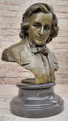 Bronze bust sculpture of Frederic Chopin