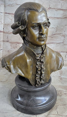 Bronze bust sculpture of Wolfgang Amadeus Mozart