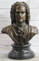 Bronze bust sculpture of Johann Sebastian Bach