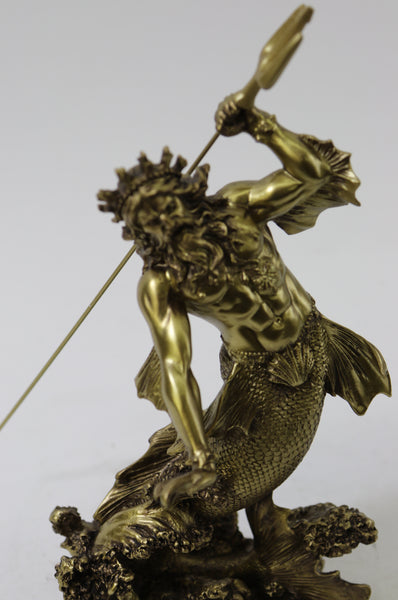 Poseidon God of The Sea Bronzed Sculpture Figurine Figure Statue