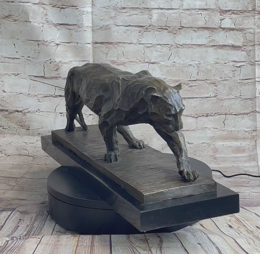Stretching Cheetah Big Cat Bronze Figurine Figure Sculpture Signed Original  5 x 10