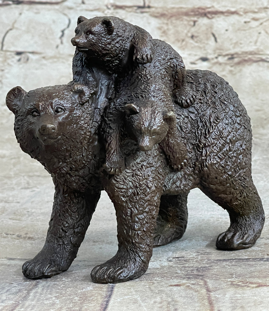 Playful Mama Bear & Cub Sculpture