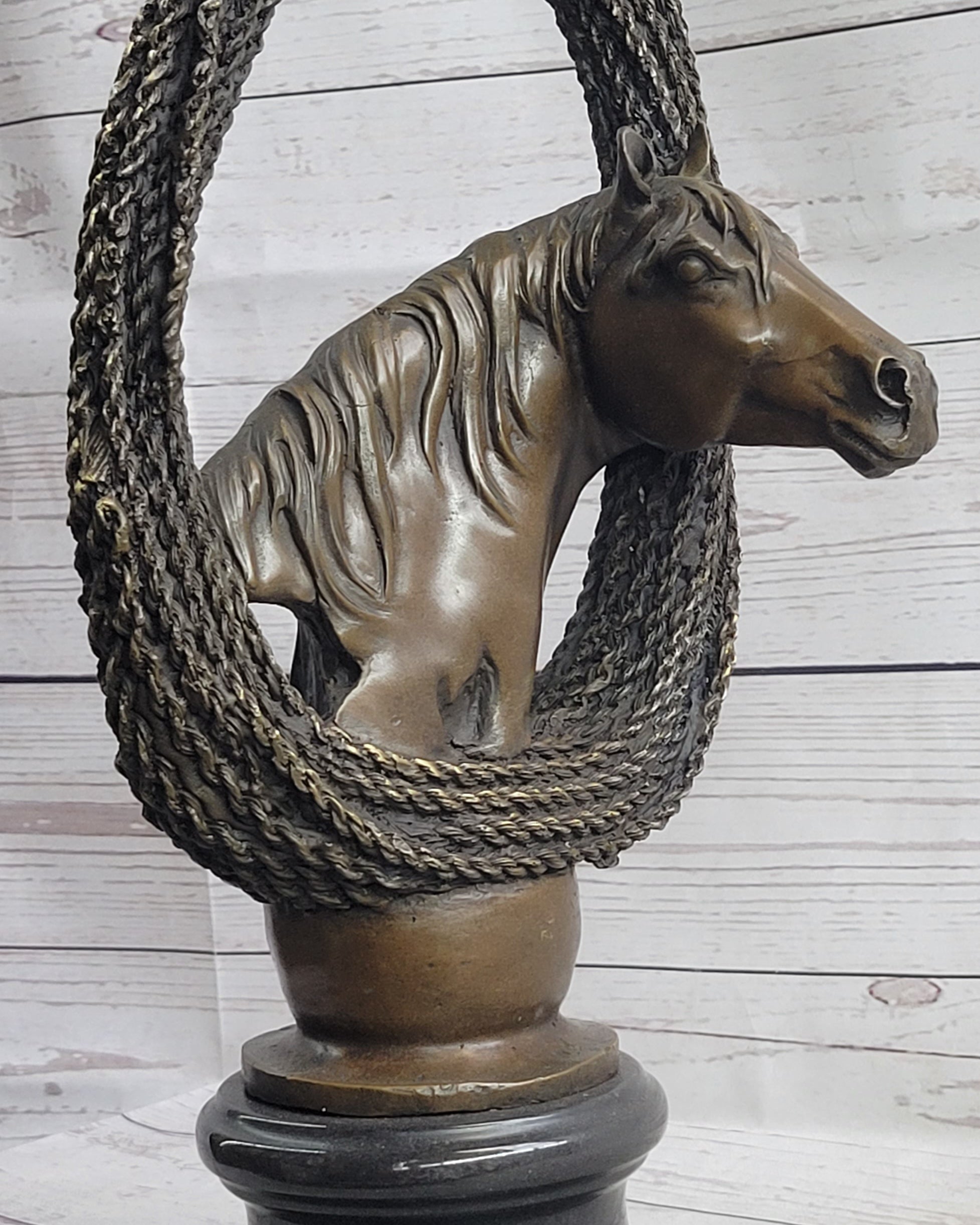 Brass Horse Head Sculpture Bust - Brass Horse Head Sculpture - Rafael Osona  Auctions Nantucket, MA