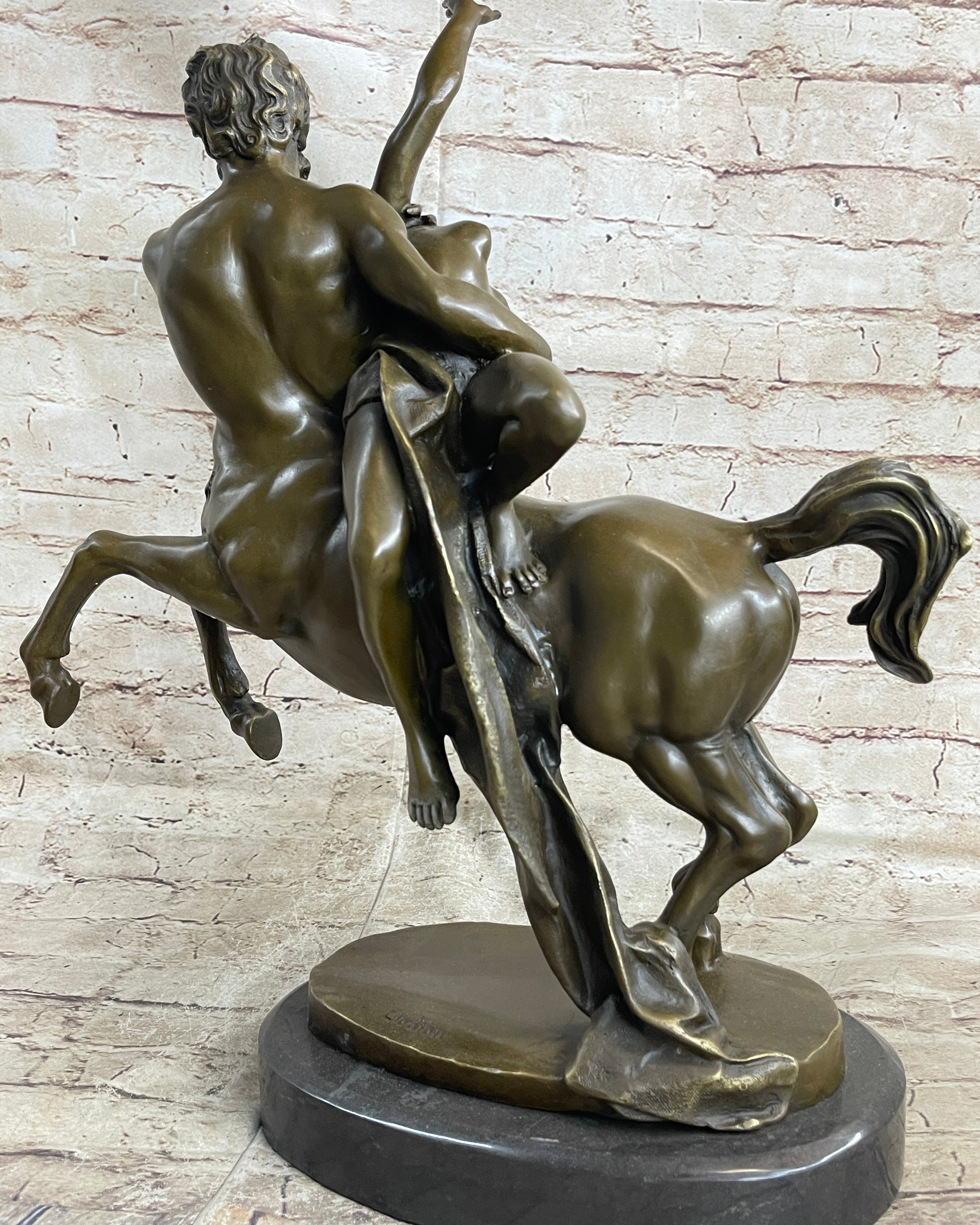 Greek Mythological Vintage Brass Centaur Man Horse Sculpture #38070