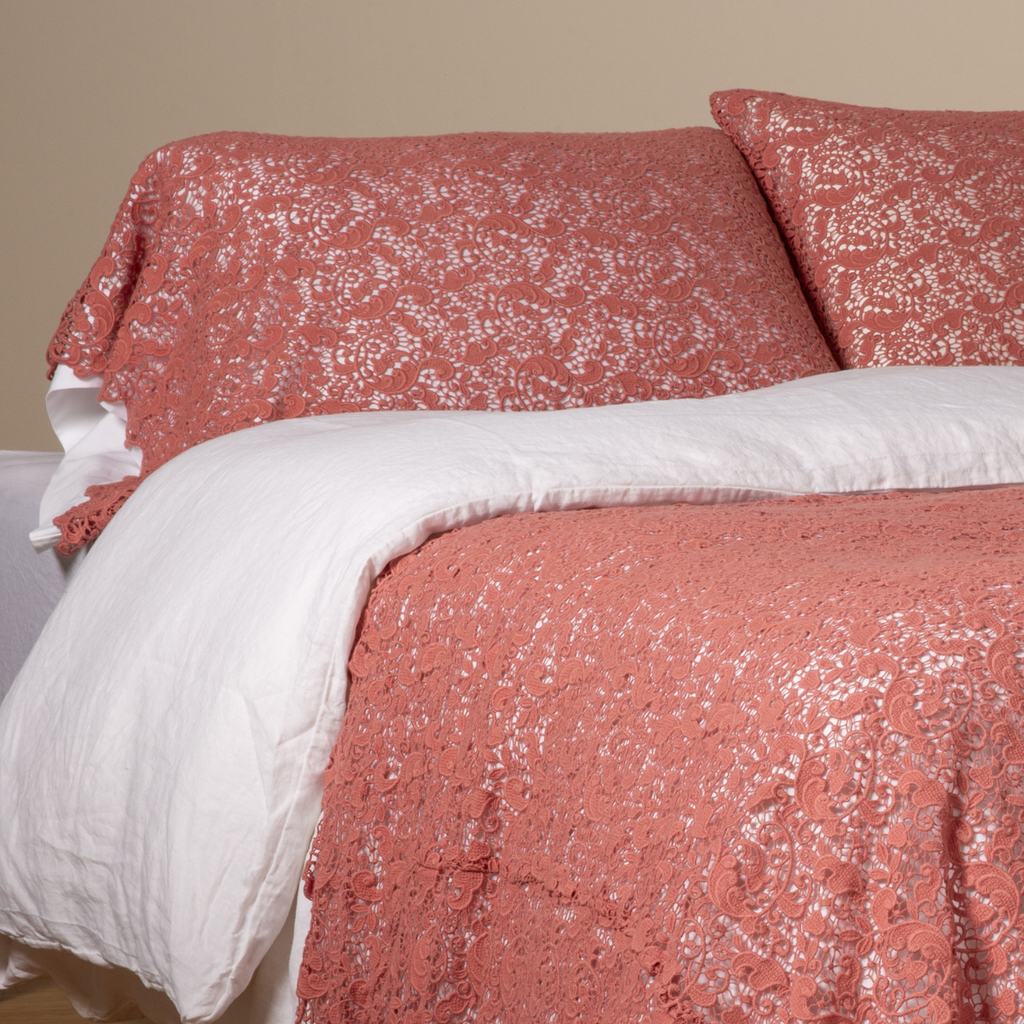Allora Bed Scarf and Pillowcase Cover in Poppy