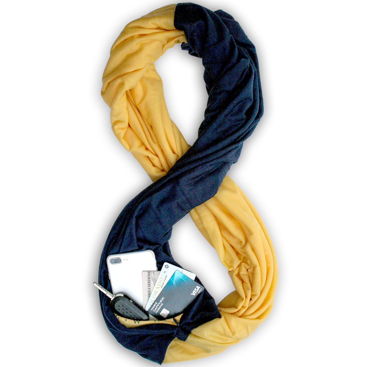 navy yellow scarf