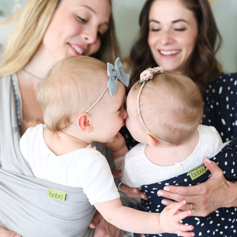 girlfriends. connection. friendship. baby wrap. babywearing