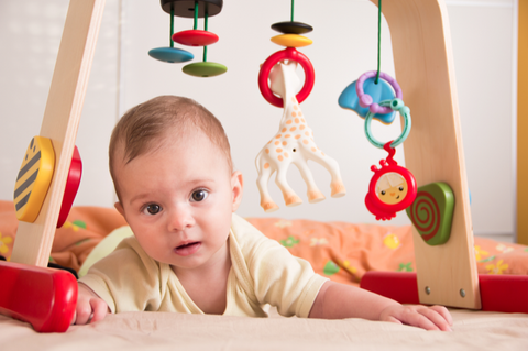 baby playing with toys