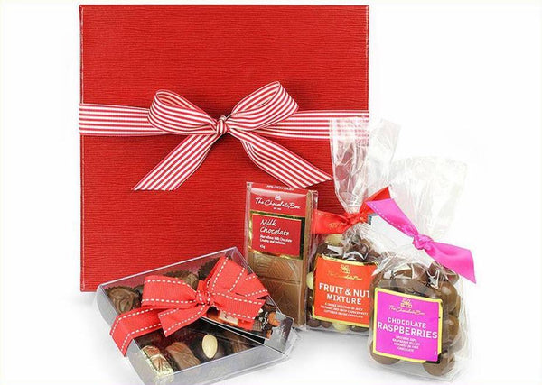 Chocolate hamper in a premium red box for corporate gift