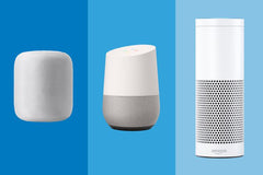 Picture of Apple HomePod, Google Home, and Amazon Echo