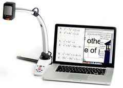 Image of a Magnilink Video Magnifier connected to a laptop computer