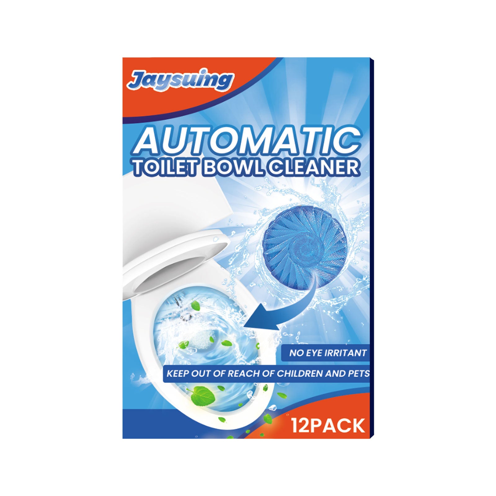 OrientLeaf Toliet Bowl Cleaner Tablets, Lemon Scented No Plastic Waste Eco-Friendly Toliet Bowl Cleaner Tablets, 12 Pcs