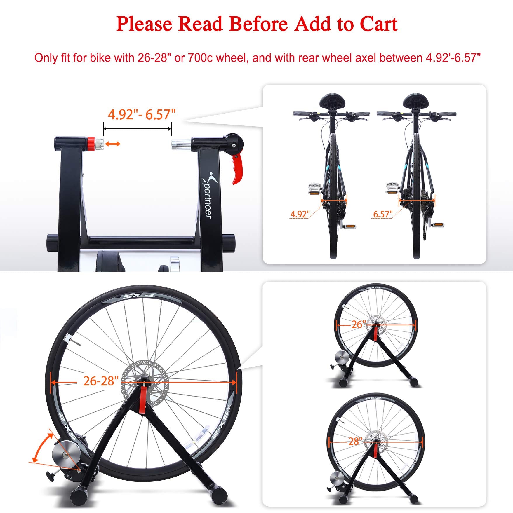 sportneer bike trainer stand steel bicycle exercise magnetic stand