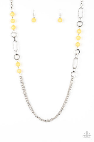 long yellow paparazzi necklace