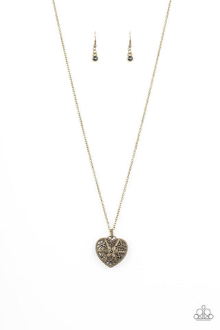 casanova charm brass necklace