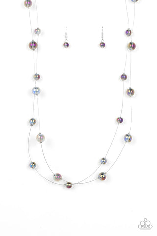 Interstellar Illusions - Purple Necklace and Bracelet Set