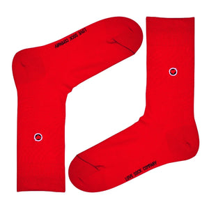 Love Sock Company Organic Cotton Women's Red Solid Crew Socks (W) - LOVE SOCK COMPANY - Organic Cotton Socks Women
