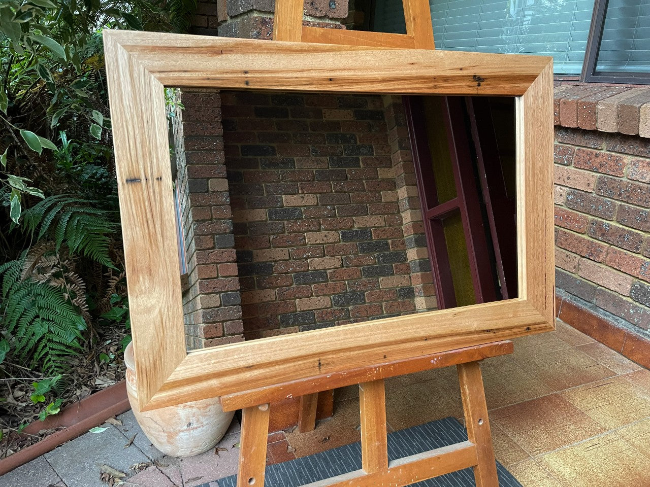 large oak framed mirror