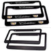 2pcs Cadillac Metal License Plate Frames with Screw Caps