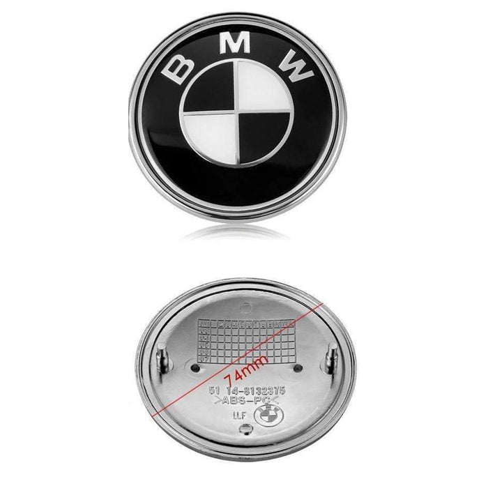 BMW Black White 74mm Hood or trunk Emblem Badge — Natalex Auto