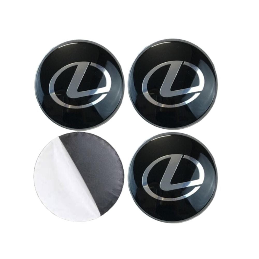 4pcs 65mm Lexus Logo Wheel Center Sticker Black Natalex Auto