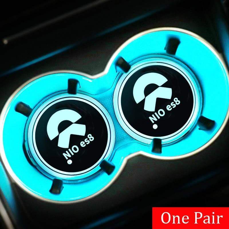 2pcs Nio Logo Led Cup Holder Mat Pad 7 LED RGB COLORS ...