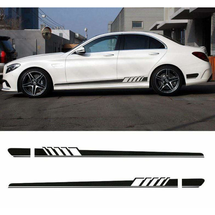 2pcs Side Door Stripes Stickers 82,7 x 9,8 in Car Skirt Decoration ...