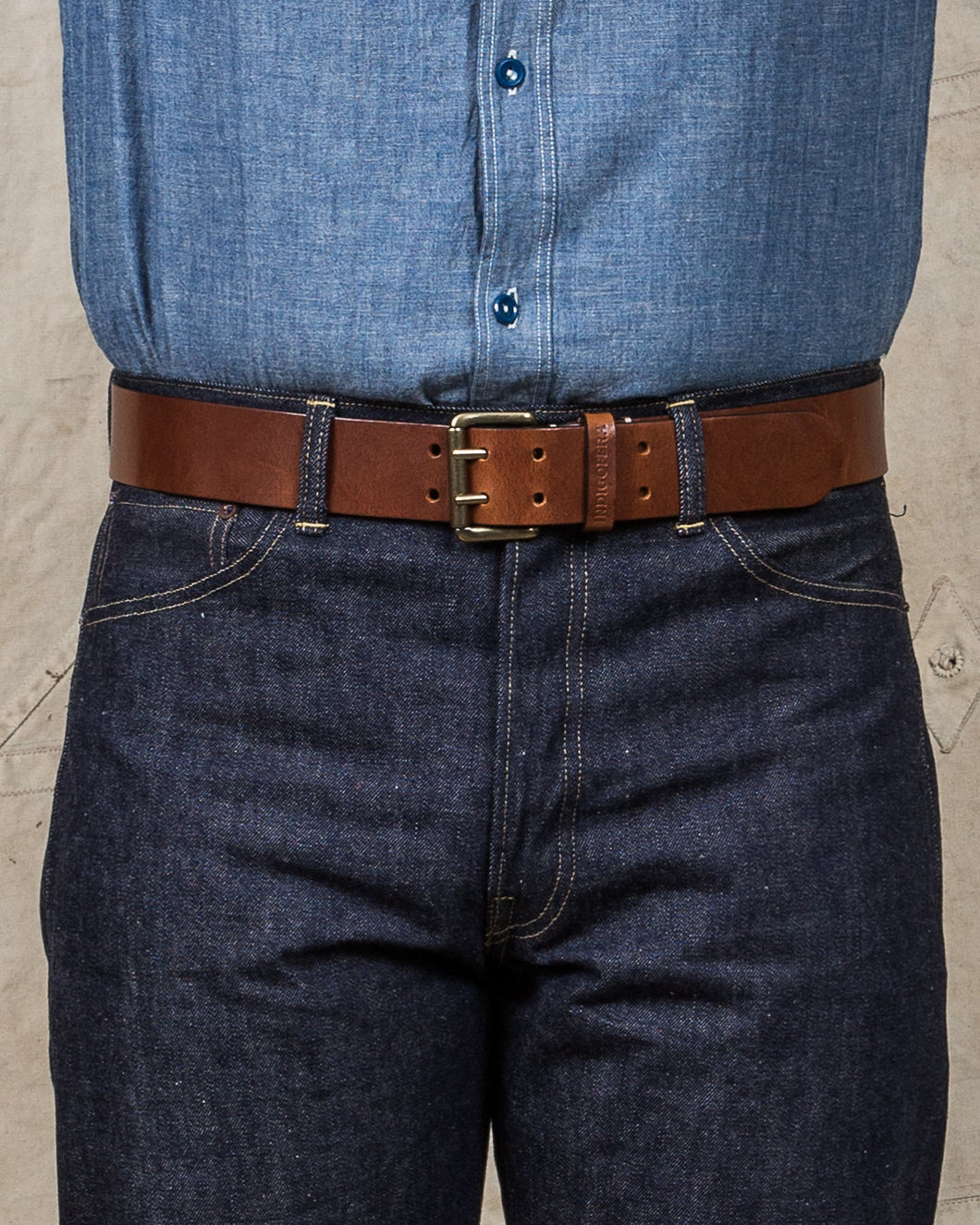 two prong leather belt