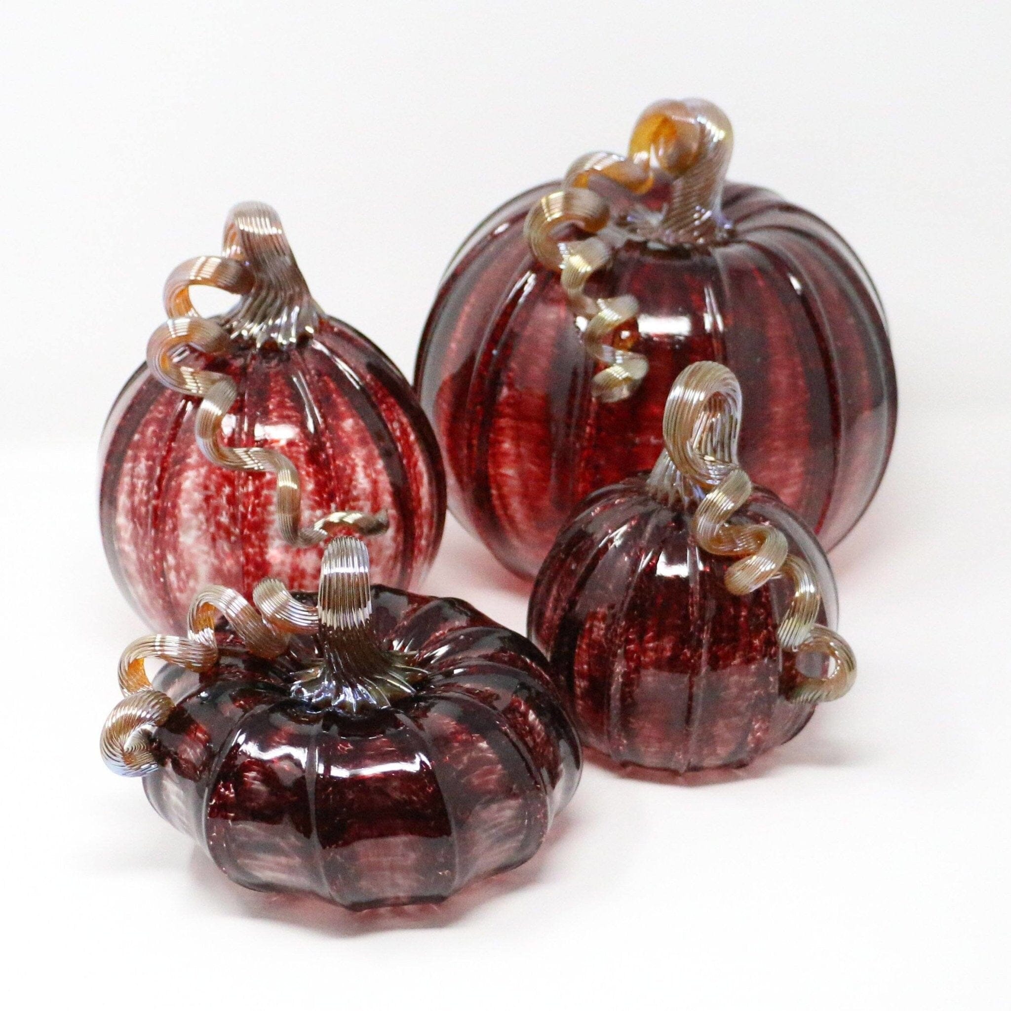 Cranberry Glass Pumpkins - Luke Adams  - Three Sizes