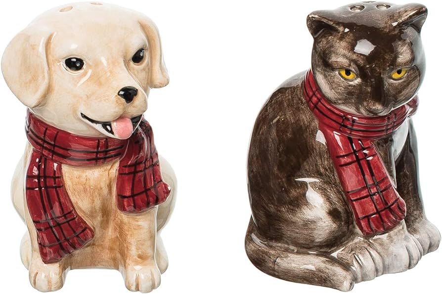 Dog-Cat Salt and Pepper Shakers