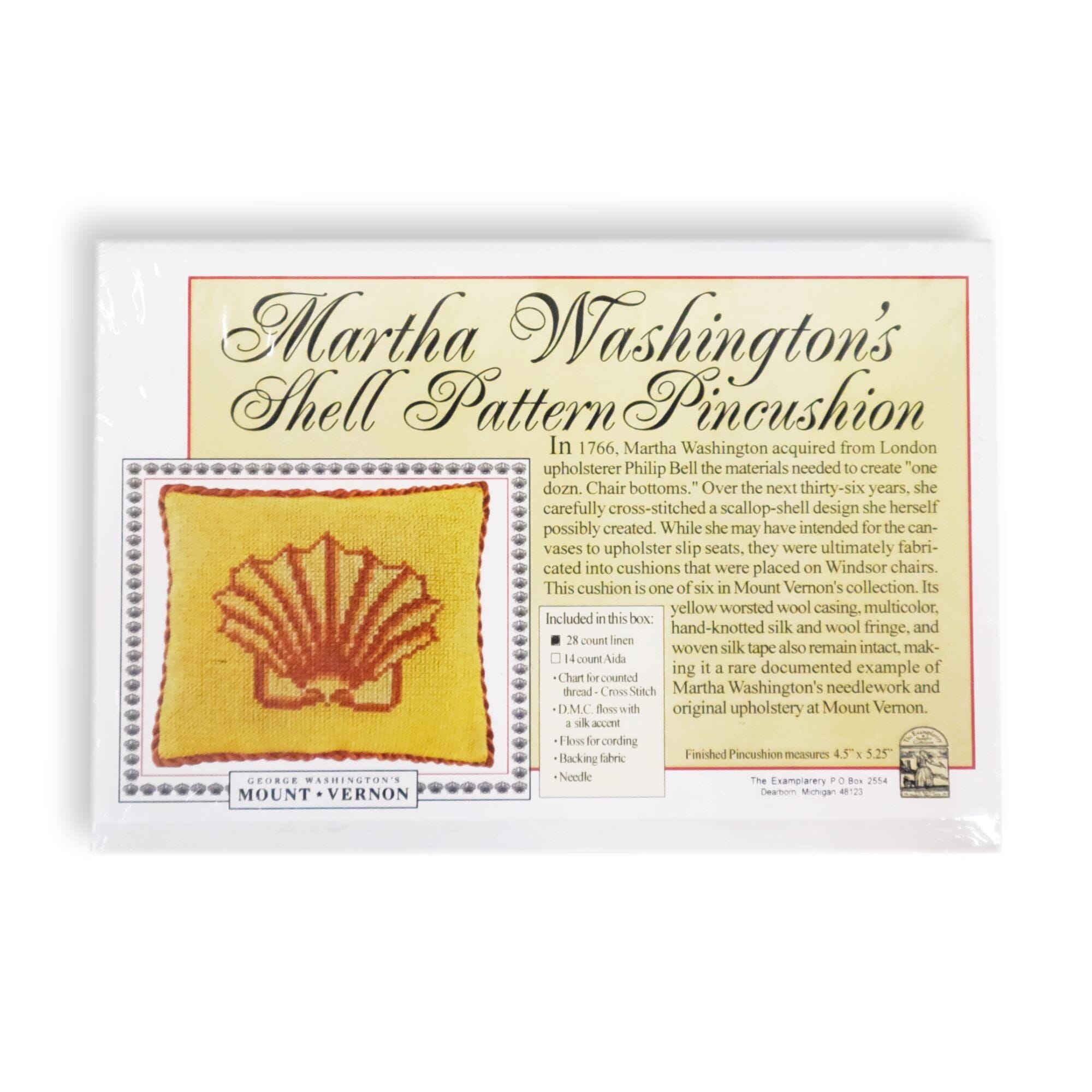 Martha Washington's Shell Pattern Pincushion Cross Stitch Kit