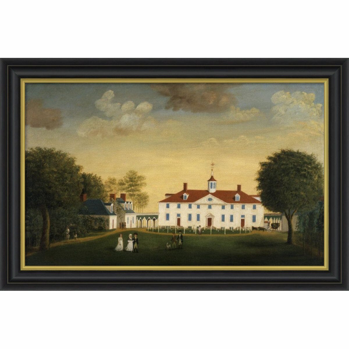 Mount Vernon 1792 West Front Framed Print: Large Edition - Black Frame