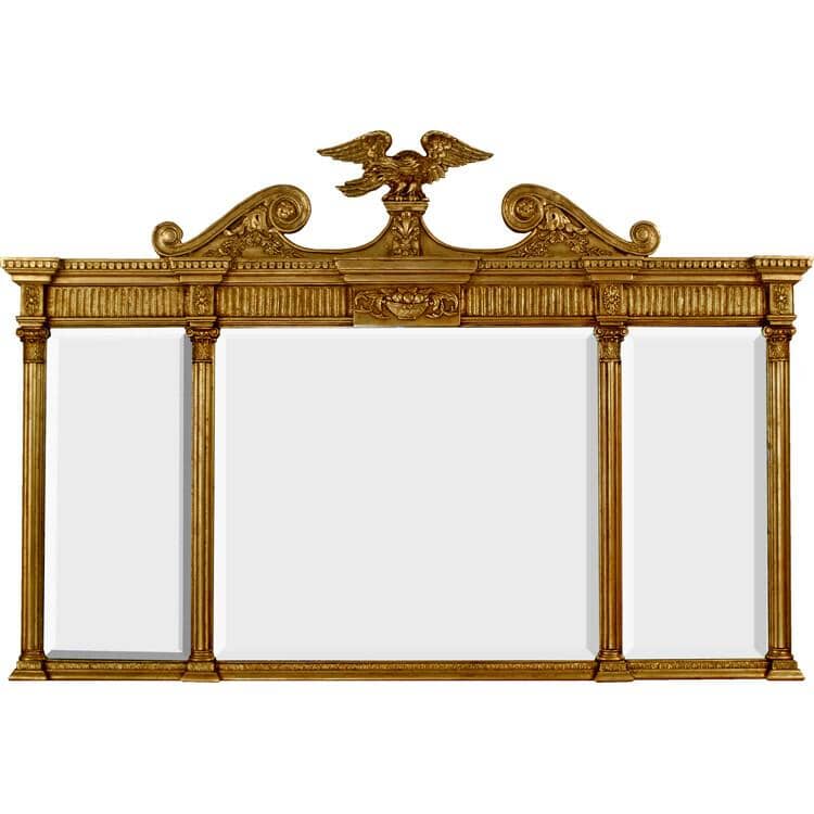 Mount Vernon Burnished Gold Leaf Tri-Panel Classic Mirror