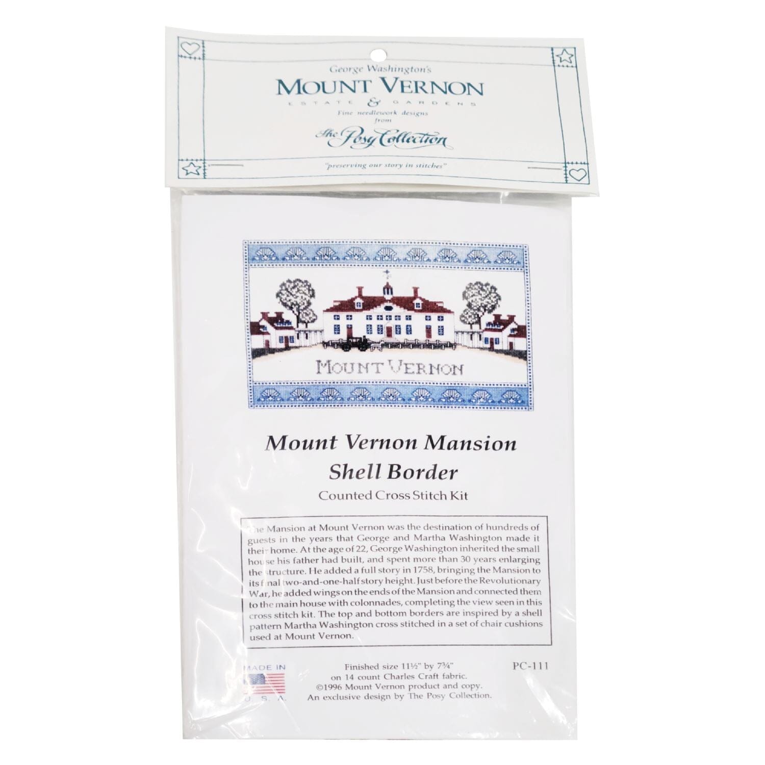 Mount Vernon Mansion Shell Border - Cross Stitch Kit