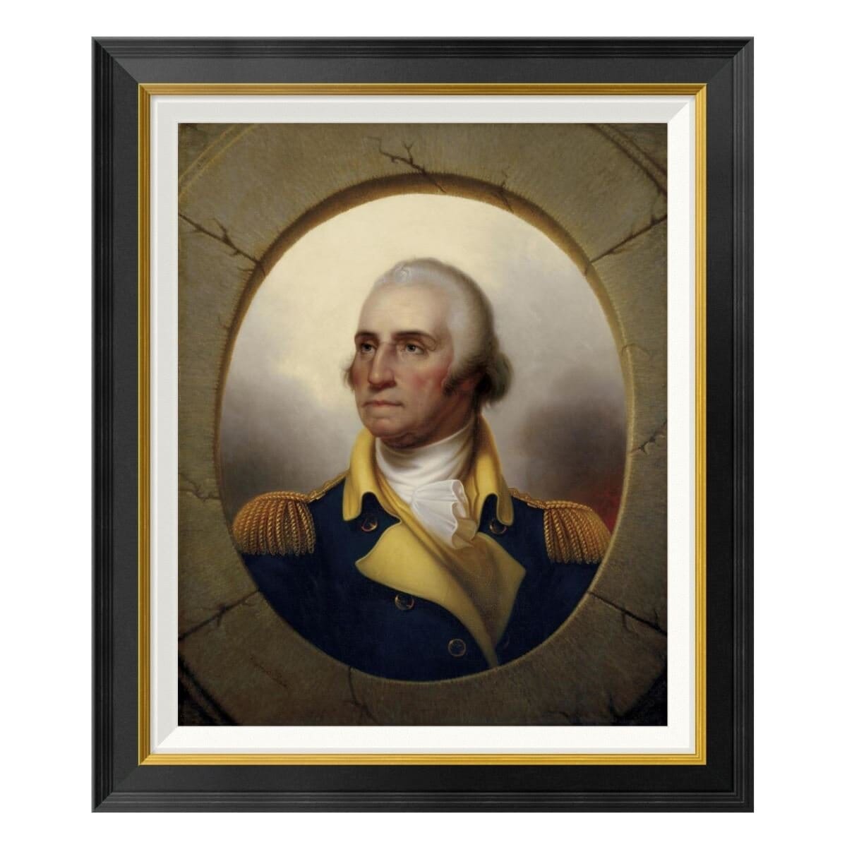 Washington Porthole Portrait Framed Print: Medium Edition