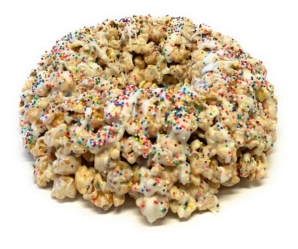 Birthday Cake Popcorn Cake with Chocolate Drizzle – DamnGoodPopcorn