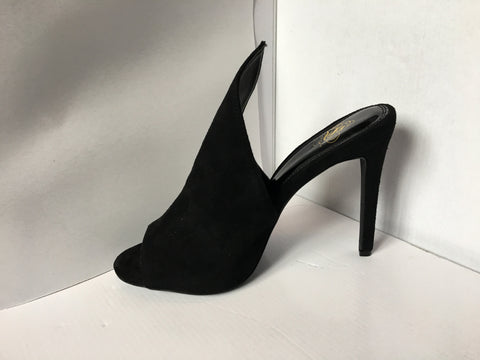 black open toe pointed heels