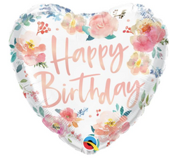 Flowers 'Happy Birthday' Helium Balloon