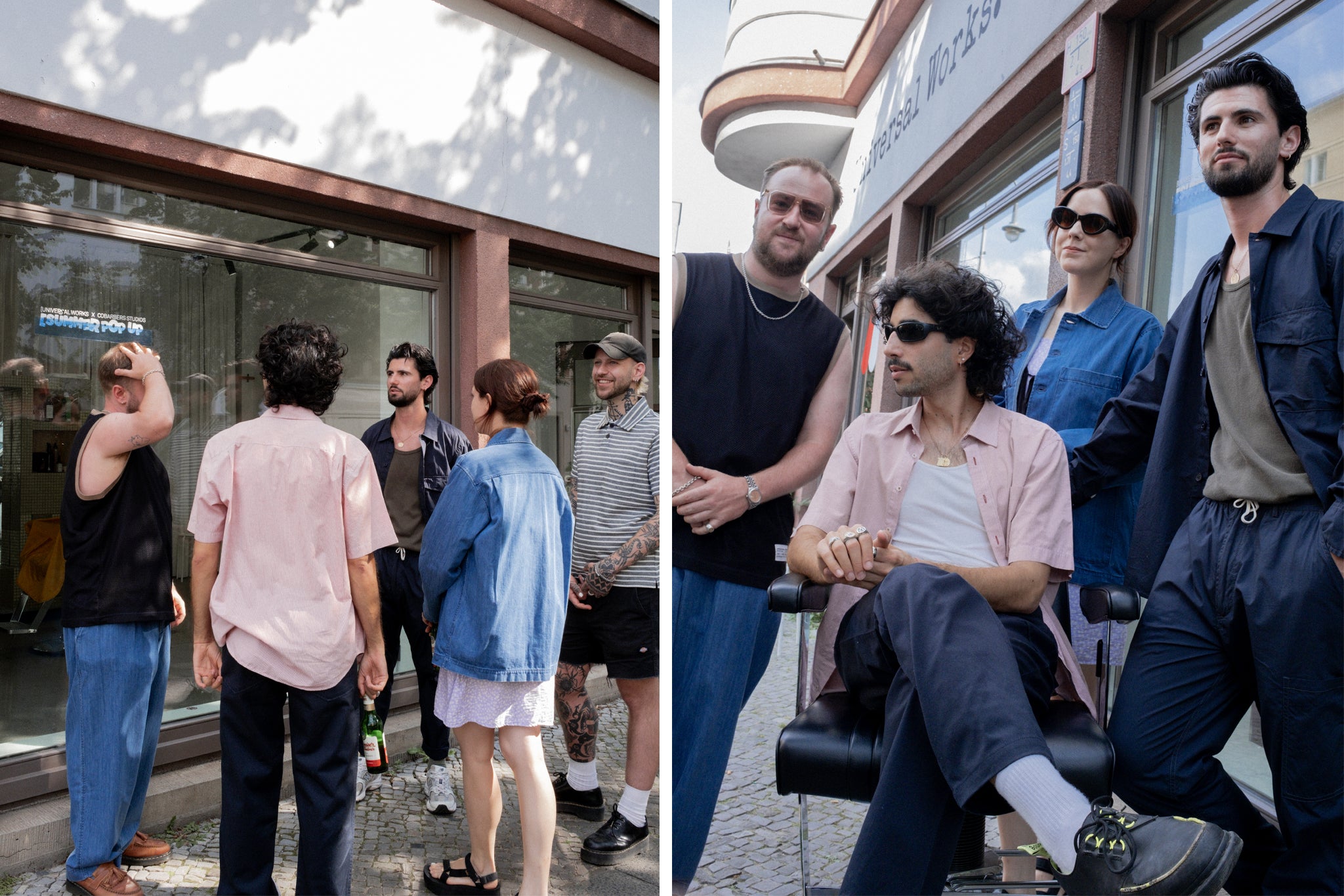 The Co-Barbers Studio team outside of their pop-up at UW Berlin.