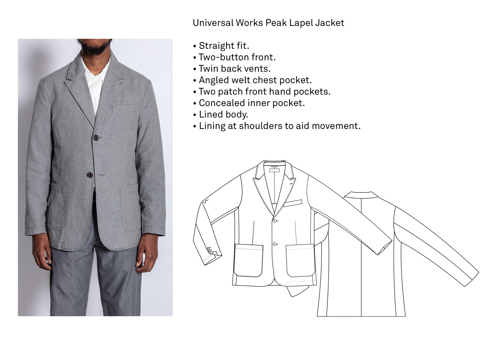 Universal Works. Jacket Fit Guide