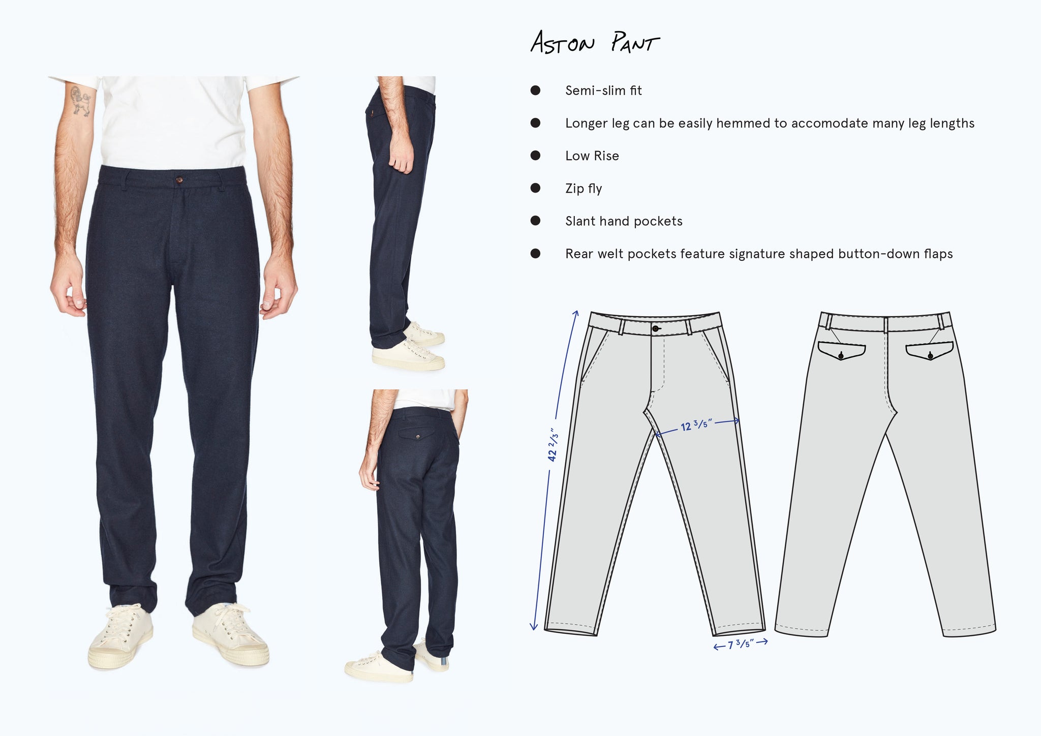 Universal Works. Trouser Fit Guide.